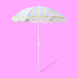 Stoney Clover Lane 6’X6’ Rainbow Gingham Umbrella NWT